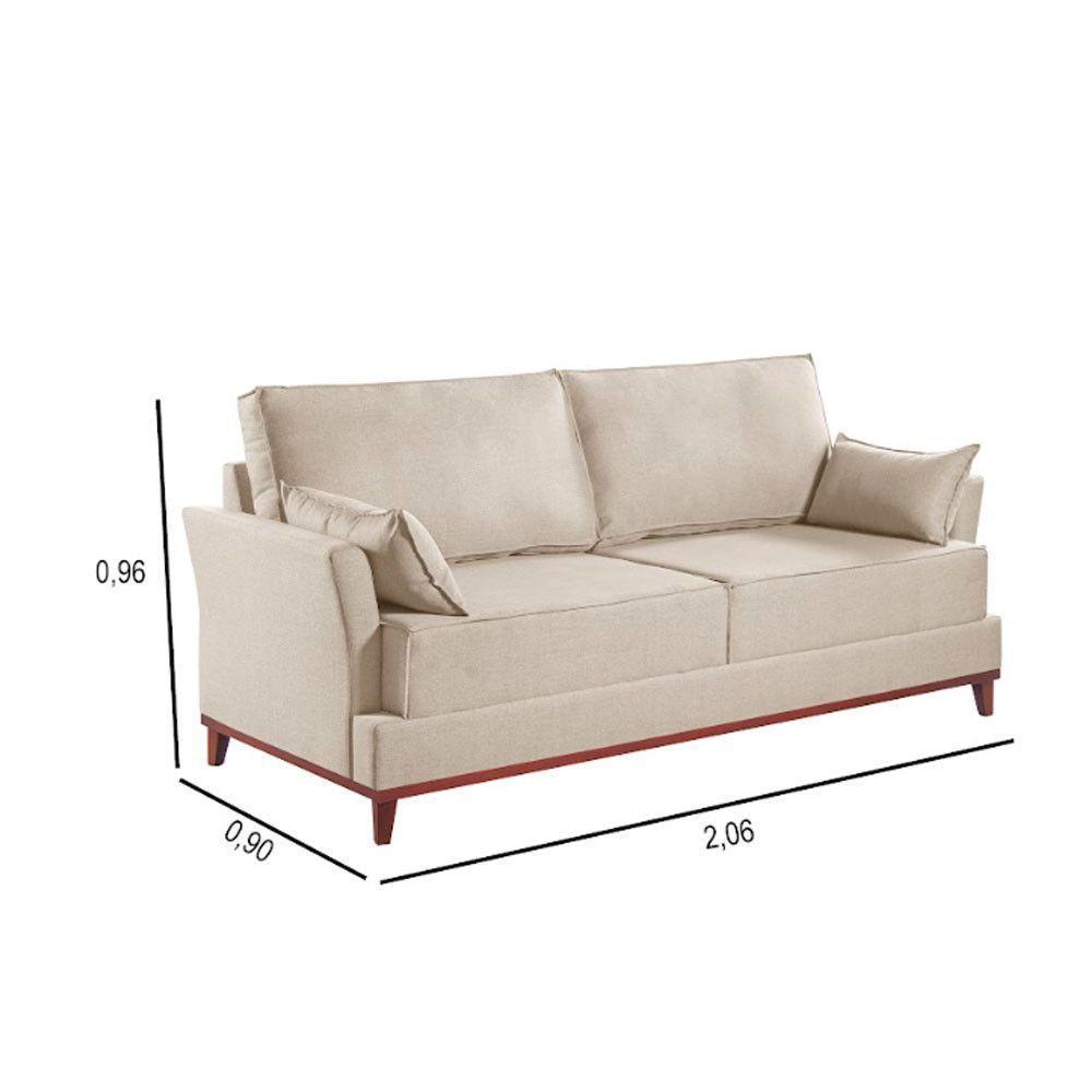 Sofa Living Martins M-189 - B-330 Linho Bege - 3