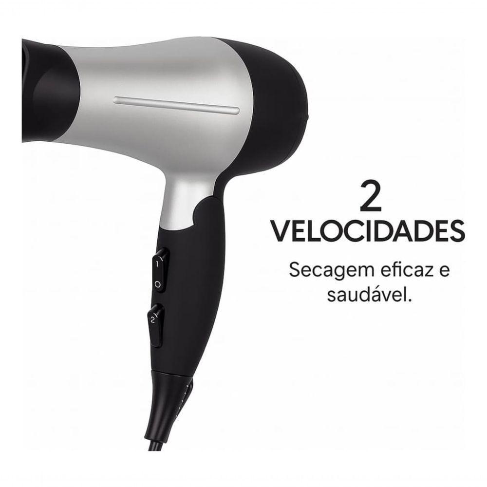 Secador De Cabelo Portátil 1200w Bivolt - Cinza - 4