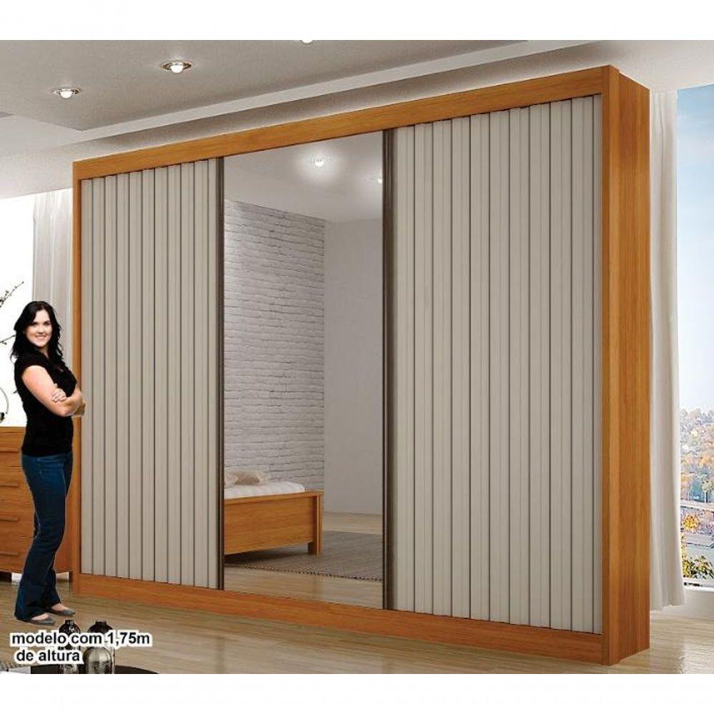 Roupeiro San Marino Ripado 1 Espelho Leifer - Cinamomo-off - 2