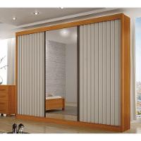 Roupeiro San Marino Ripado 1 Espelho Leifer - Cinamomo-off - 1