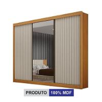 Roupeiro San Marino Ripado 1 Espelho Leifer - Cinamomo-off - 5