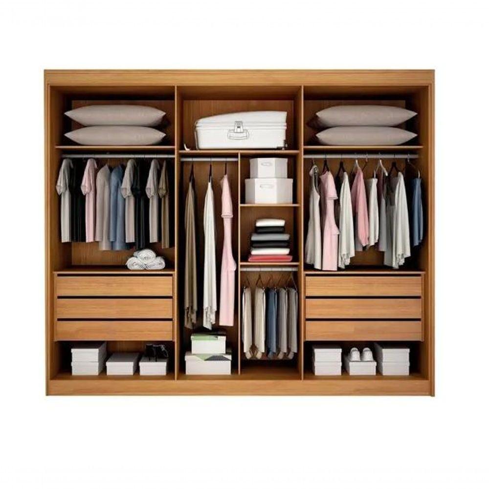 Roupeiro San Marino Ripado 1 Porta Espelho Leifer - Cinamomo - 8