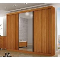 Roupeiro San Marino Ripado 1 Porta Espelho Leifer - Cinamomo - 1