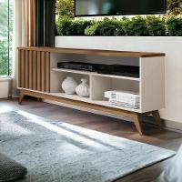 Rack Ripado Para Tv 55 Polegadas Off White Freijo Malbec Germai - 1