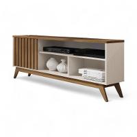 Rack Ripado Para Tv 55 Polegadas Off White Freijo Malbec Germai - 2