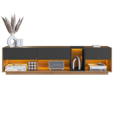 Rack Moderno Com Led 03 Gavetasavetas 180cm Mel Grafite Proddy