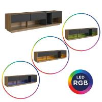 Rack Moderno Com Led 03 Gavetasavetas 180cm Mel Grafite Proddy