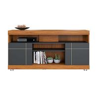 Rack Bancada Yara Com Mesa De Centro Jeri Noce Milano Preto Acetinado - Colibri - 8