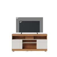 Rack Bancada Yara Com Mesa De Centro Jeri Freijó Off White - Colibri - 8