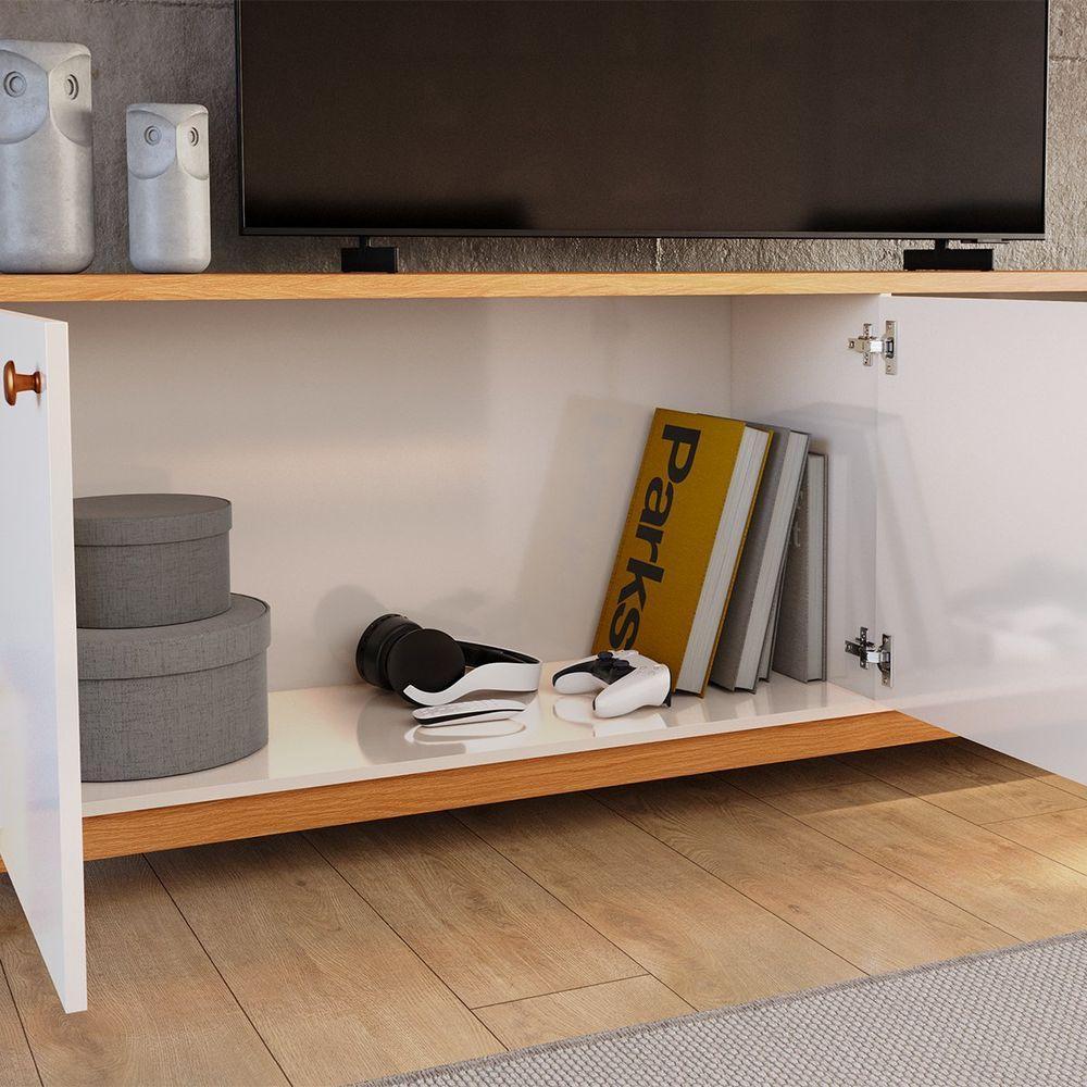 Rack Bancada Para Tv De Até 75 2 Portas Sandy Off White-jequitiba - 5
