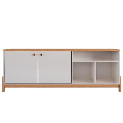 Rack Bancada Para Tv De Até 75 2 Portas Sandy Off White-jequitiba