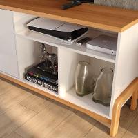 Rack Bancada Para Tv De Até 75 2 Portas Sandy Off White-jequitiba