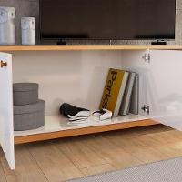 Rack Bancada Para Tv De Até 75 2 Portas Sandy Off White-jequitiba - 5