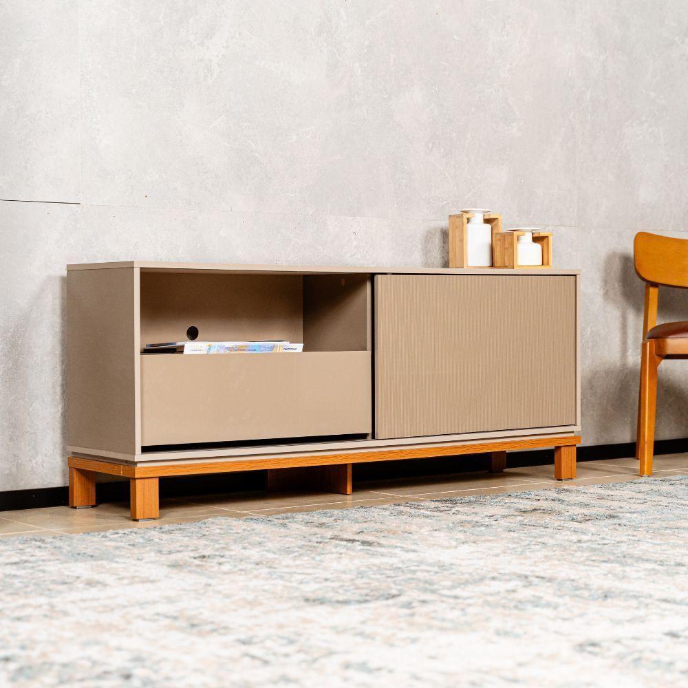 Rack Bancada Para Tv Até 55 Polegadas Mondrian Caemmun Sued/freijo - 4