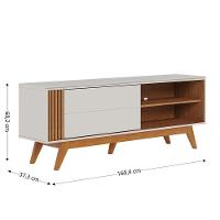 Rack Bancada Otawa Off White Freijó Com Mesa De Centro Jeri Freijó Off White - Colibri - 2