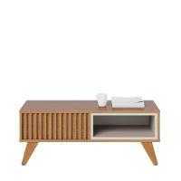 Rack Bancada Otawa Off White Freijó Com Mesa De Centro Jeri Freijó Off White - Colibri - 10