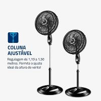 Ventilador De Coluna Mondial 40cm 8 Pás Turbo NVT-40C-8P-B Preto Prata 220V - 3