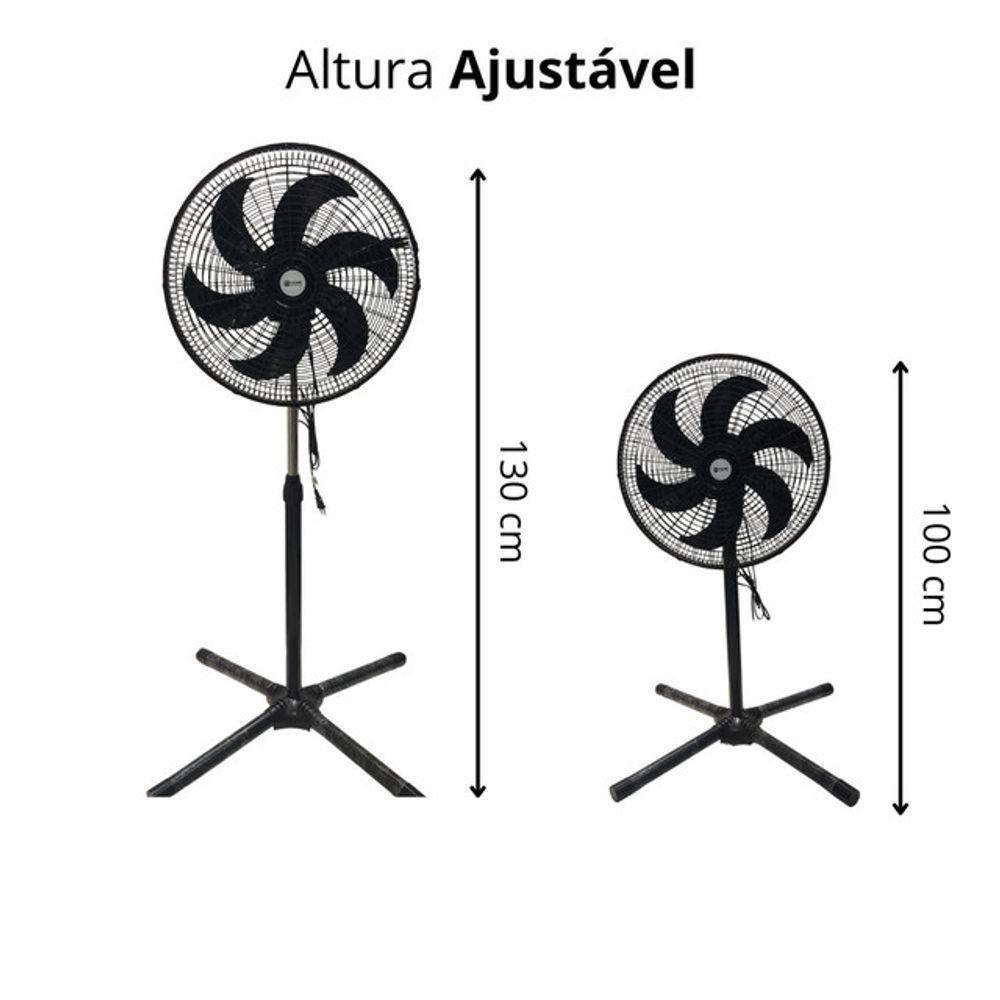 Ventilador Silencioso Pedestal Coluna 50cm 3 Velocidades Altura Ajustável 1,30m 18pol 6 Pas 60w 60hz 110V - 6
