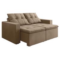 Sofá Retrátil E Reclinável 3 Lugares 2m Veludo Damasco Castor - 1