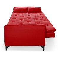 Sofá Cama Yara 3 Lugares Reclinável 2,08m Suede Vermelho - 5