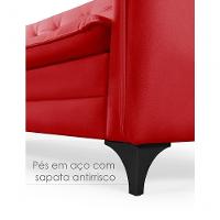 Sofá Cama Yara 3 Lugares Reclinável 2,08m Suede Vermelho - 6