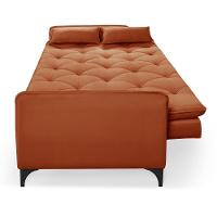 Sofá Cama Yara 3 Lugares Reclinável 2,08m Suede Terracota