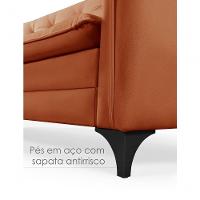 Sofá Cama Yara 3 Lugares Reclinável 2,08m Suede Terracota - 8