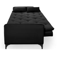 Sofá Cama Yara 3 Lugares Reclinável 2,08m Suede Preto - 5