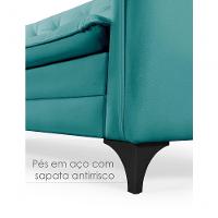Sofá Cama Yara 3 Lugares Reclinável 2,08m Suede Azul Turquesa Azul Turquesa - 6