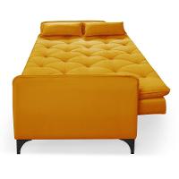 Sofá Cama Yara 3 Lugares Reclinável 2,08m Suede Amarelo