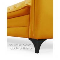 Sofá Cama Yara 3 Lugares Reclinável 2,08m Suede Amarelo - 5