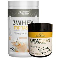 Kit Whey Protein 3w + Creatina Monohidratada 300g Combo Sabor Baunilha - 1