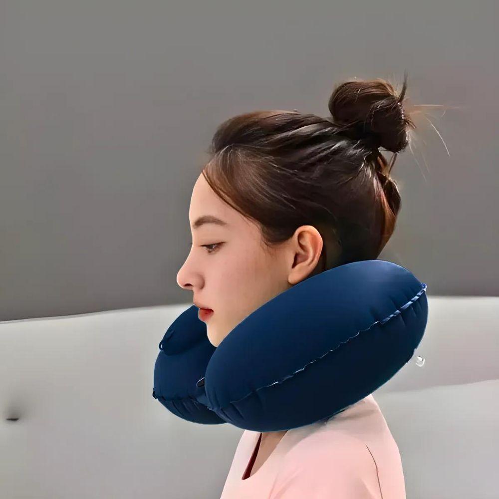 Travesseiro Almofada Pescoço Inflável E Portátil Viagem - 5