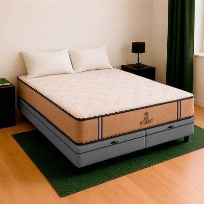 Cama Box King Cinza E Colchão Madrid Molas Vstore 193x203x28