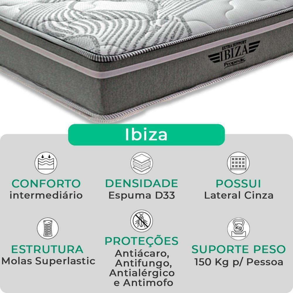 Cama Box Solteiro Bege Colchão Ibiza Molas Vstore 78x188x22 - 2