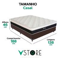 Cama Box Casal Marrom Colchão Dallas Molas Vstore 138x188x20 - 3