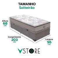 Cama Box Baú Solteirão E Colchão Four Season Molas V-store Cinza - 3