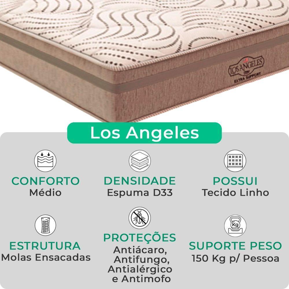 Cama Box Casal Marrom E Colchão Los Angeles Molas Vstore - 2