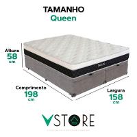 Cama Box Baú Queen E Colchão Dallas Molas V-store Cinza - 3