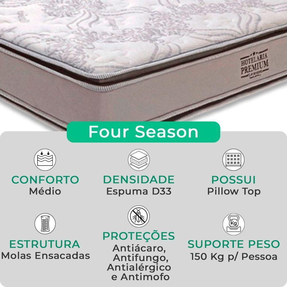 Cama Box Baú Viúvo Branco E Colchão Four Season Molas Vstore - 2