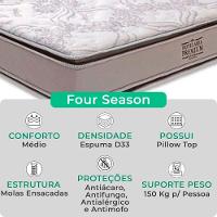 Cama Box Baú Viúvo Branco E Colchão Four Season Molas Vstore - 2