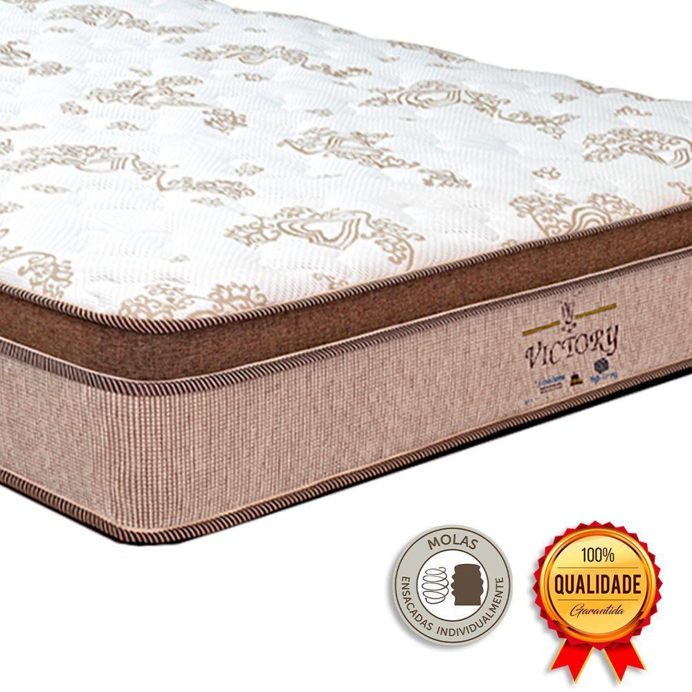 Cama Box Baú Queen E Colchão Victory Molas V-store Marrom - 3
