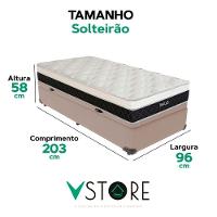 Cama Box Baú Solteirão E Colchão Dallas Molas V-store Bege - 3