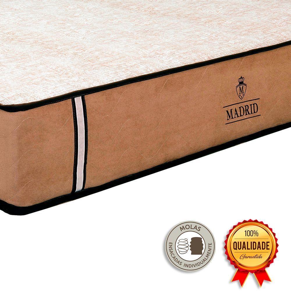 Cama Box Baú Solteirão Branco E Colchão Madrid Molas Vstore - 3