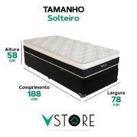 Cama Box Baú E Colchão Dallas Molas V-store 78x188x20 Preto - 3
