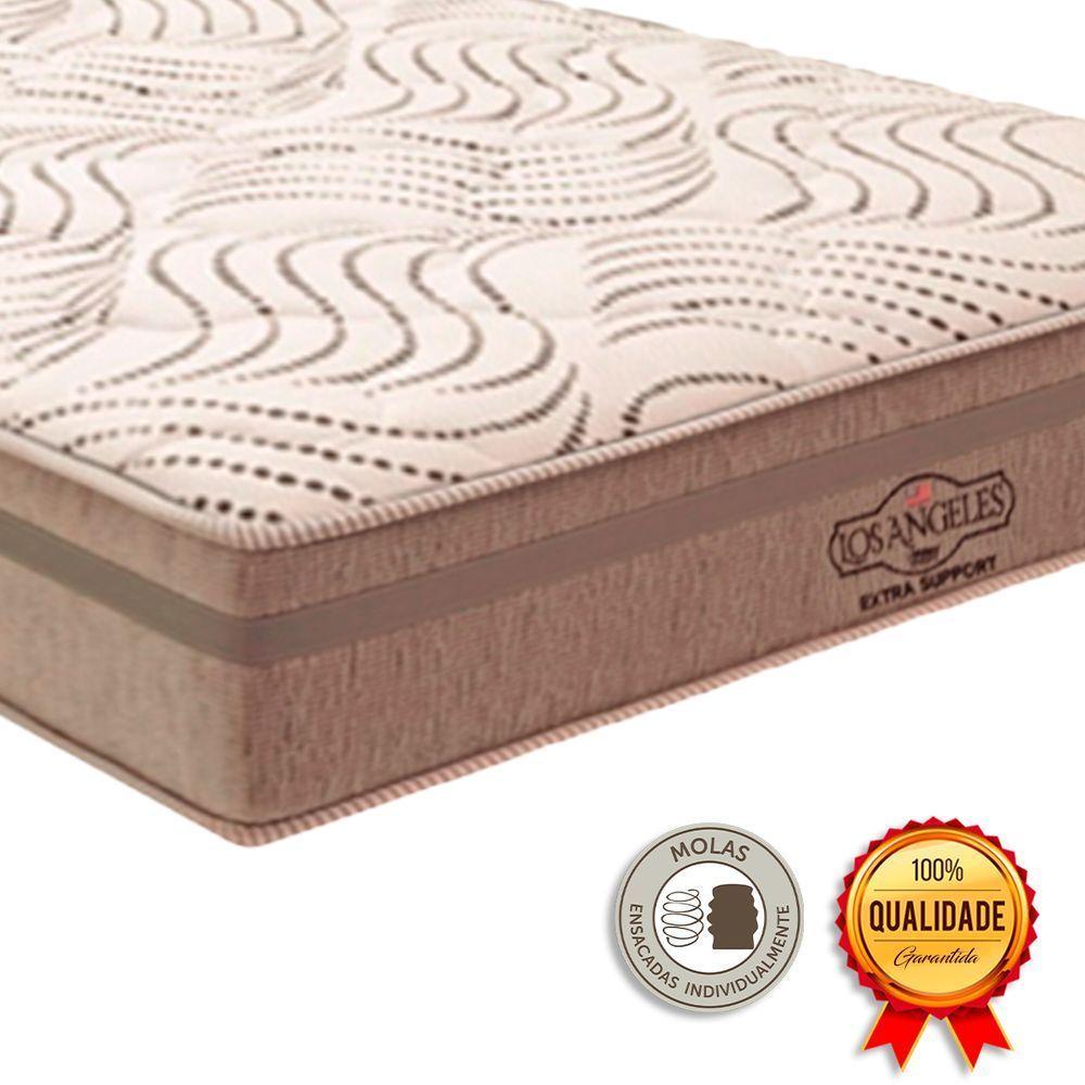 Cama Box Baú King Branco E Colchão Los Angeles Molas Vstore - 3