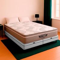 Cama Box Baú King Branco E Colchão Ibiza Molas Vstore - 1