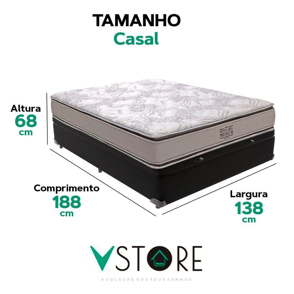 Cama Box Baú Casal E Colchão Four Season Molas V-store Preto - 3