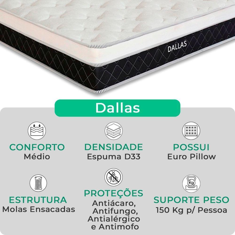 Cama Box Baú E Colchão Dallas Molas V-store 78x188x20 Bege - 2