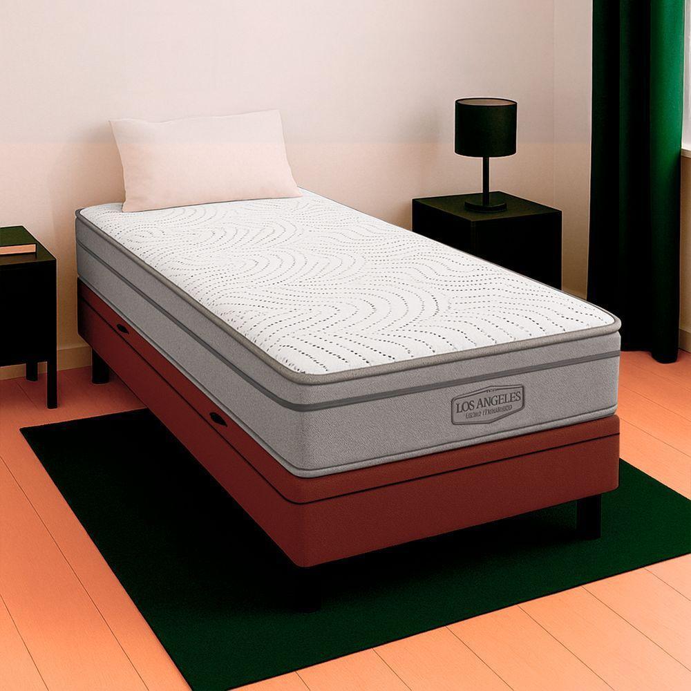 Cama Box Baú E Colchão Los Angeles Molas V-store 78x188x28 Marrom - 1